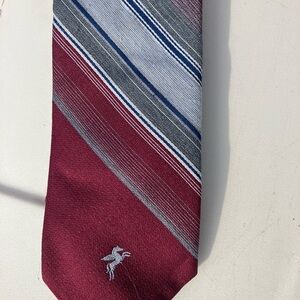 Classic Burgundy and Gray Striped Tie